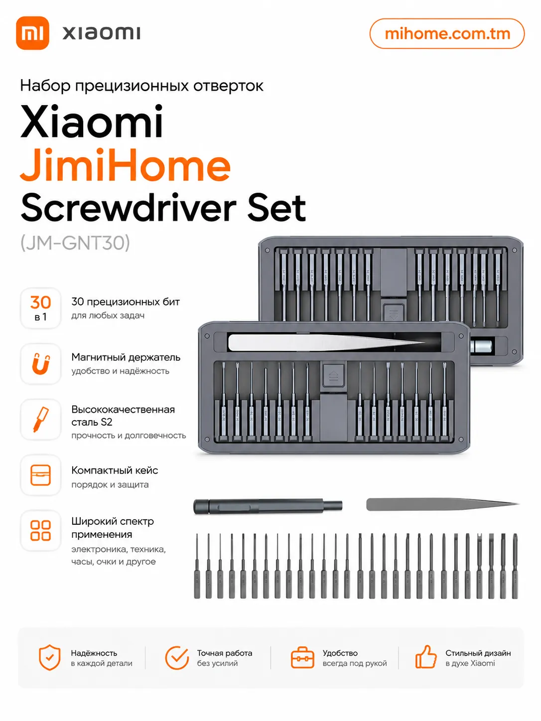 Набор прецизионных отверток Xiaomi JimiHome Screwdriver Set (JM-GNT30)