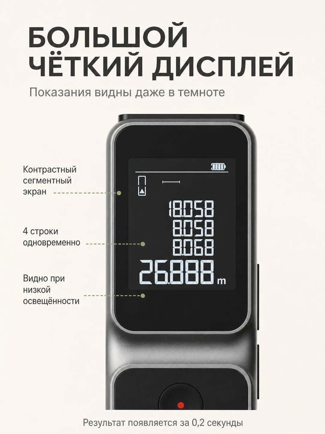 Лазерный дальномер Xiaomi AtuMan Duka LS-A Laser Range Finder (50 метров)