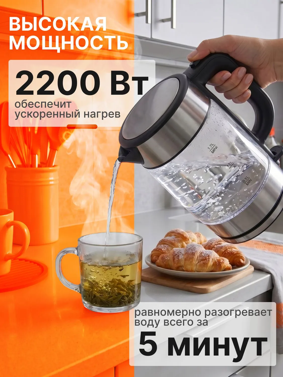 Чайник стеклянный Xiaomi Electric Glass Kettle (MJDSH05FD) 1.7L