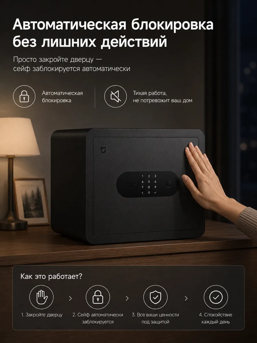 Умный электронный сейф Xiaomi Mijia Smart Safe Deposit Box (BGX-5/X1-303) BHR7260CN