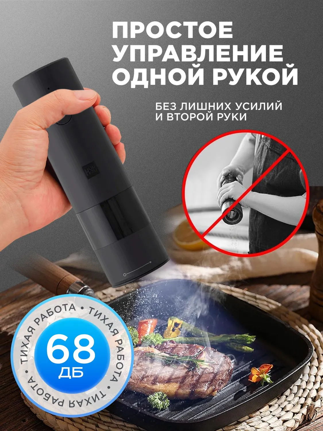 Электрическая мельница для специй Xiaomi HuoHou Electric Grinder Rechargeable (HU0200) Черный