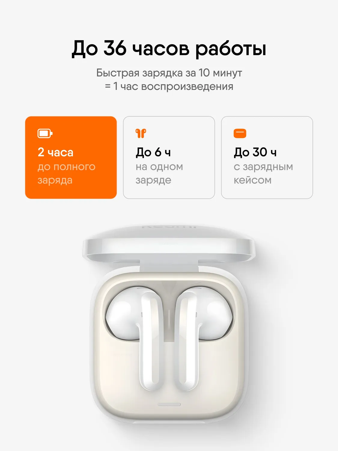 Наушники Redmi Buds 6 Active (Бело-Золотой)