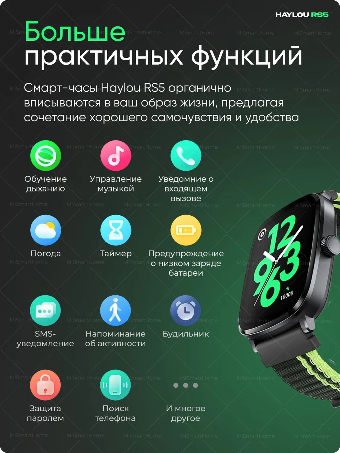 Умные смарт-часы Xiaomi Haylou RS5 (Черный) AMOLED 2.01"