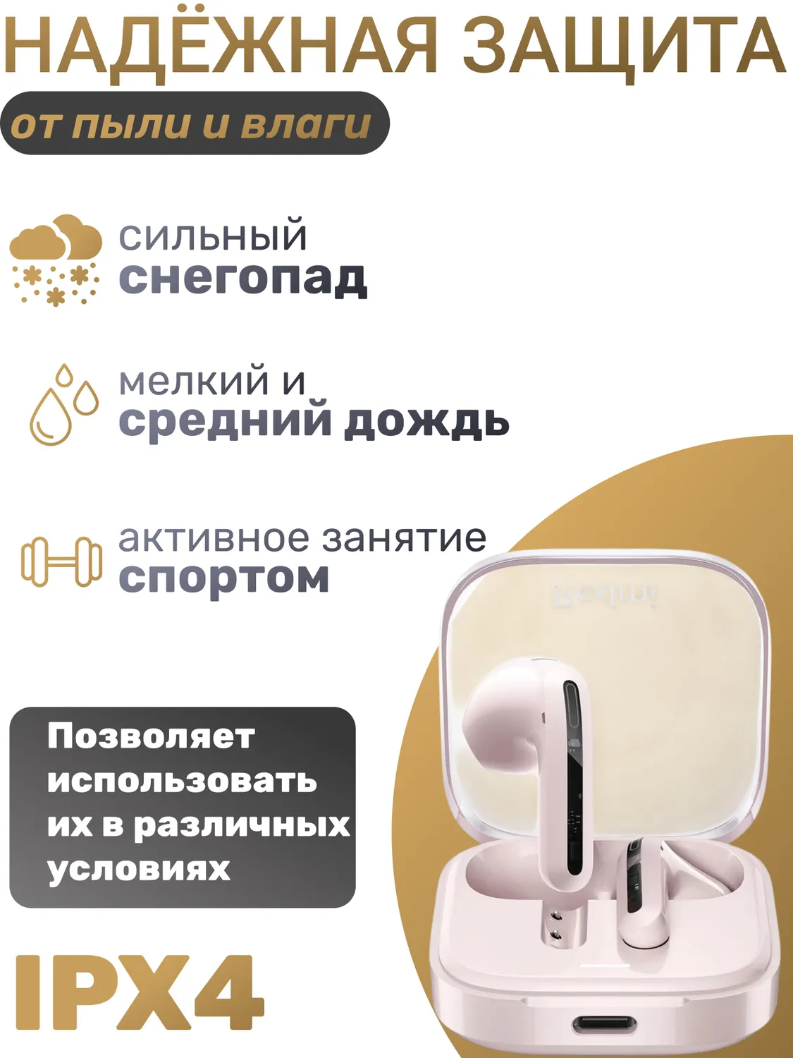 Наушники Redmi Buds 6 Active (Розовый)