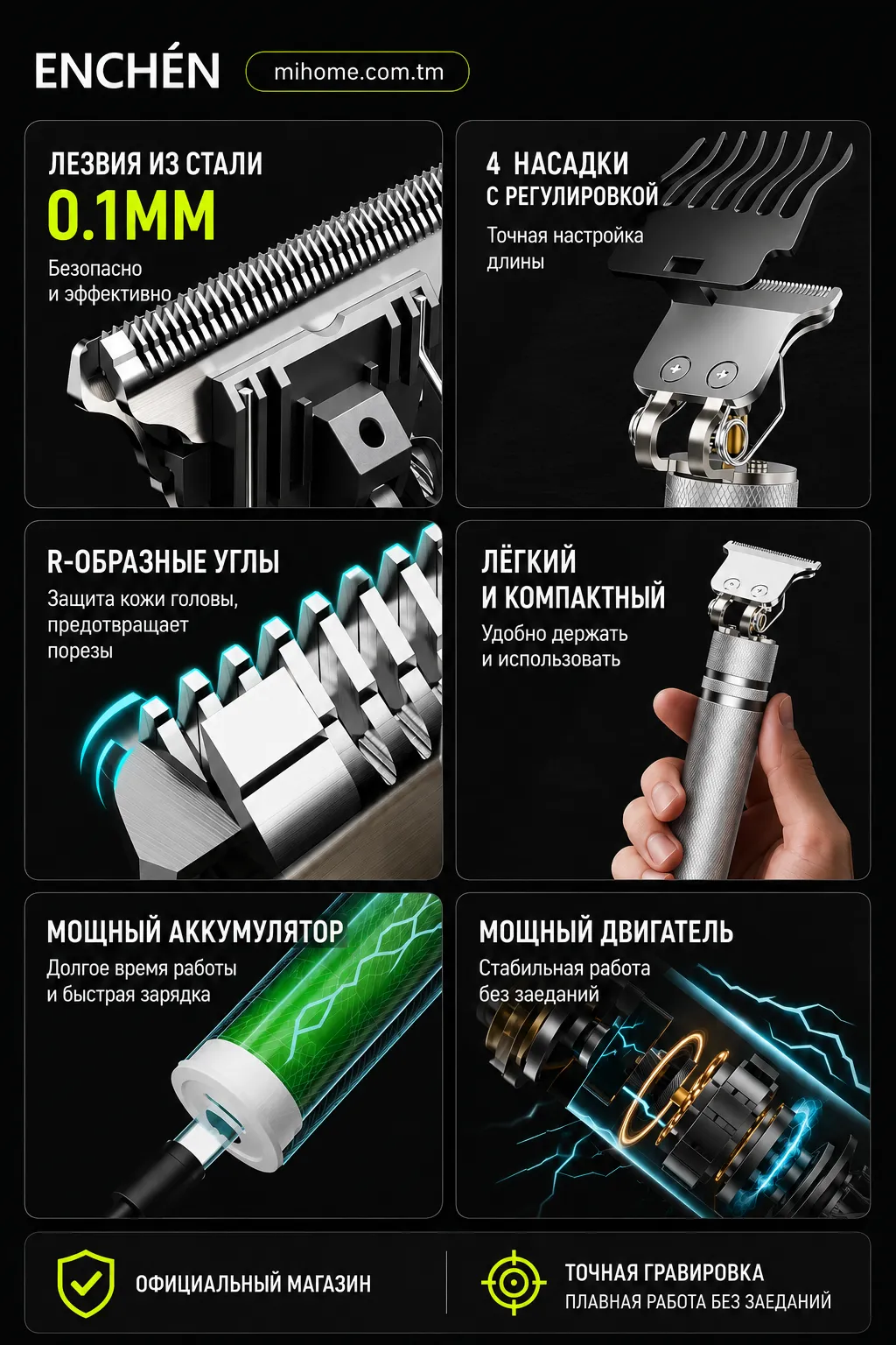 Триммер-машинка для стрижки волос Xiaomi Enchen Hair Trimmer TR002
