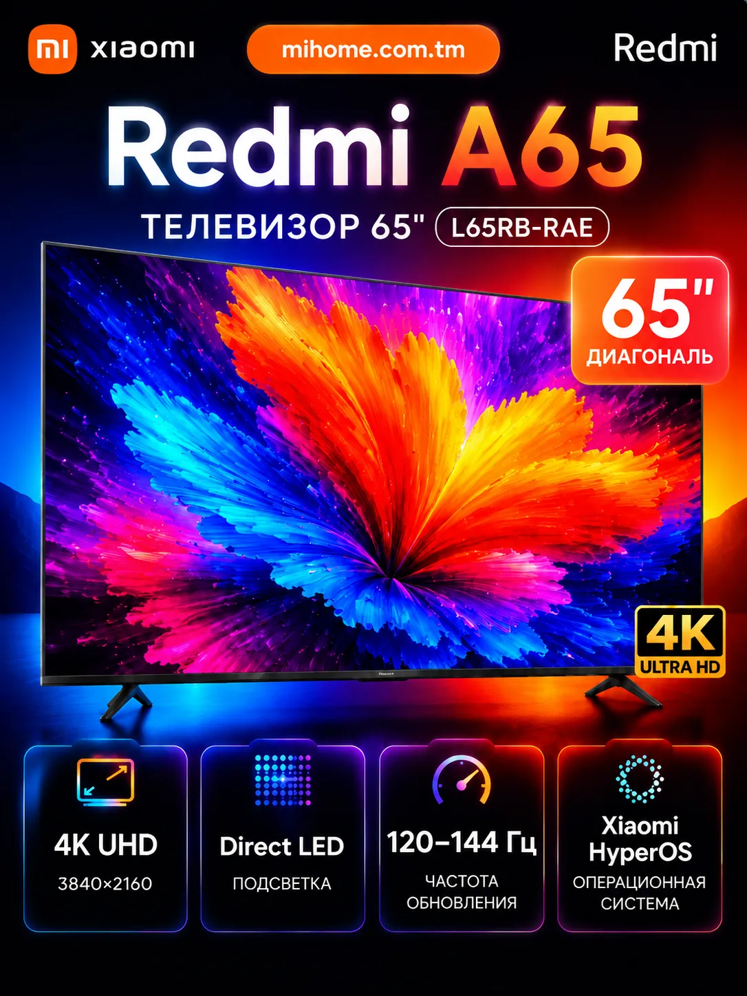 Телевизор Xiaomi Redmi A65″ (L65RB-RAE) China Version