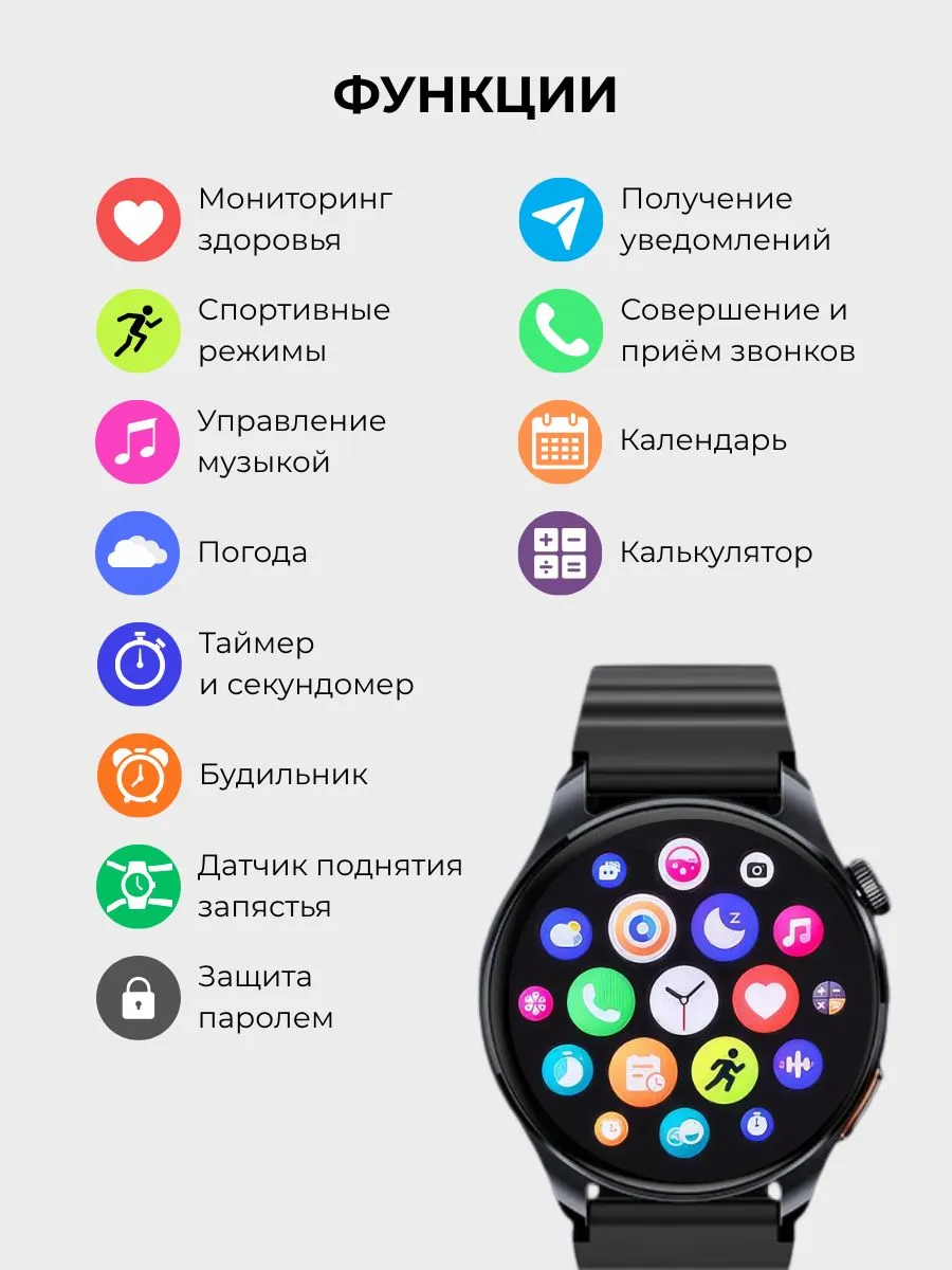 Умные смарт-часы Xiaomi Haylou Watch 4S (Черный) AMOLED 1.43"