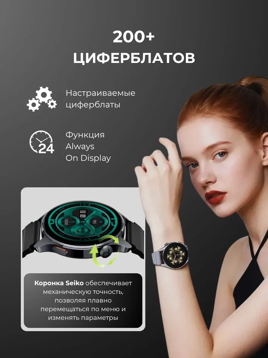 Умные смарт-часы Xiaomi Haylou Watch 4S (Черный) AMOLED 1.43"