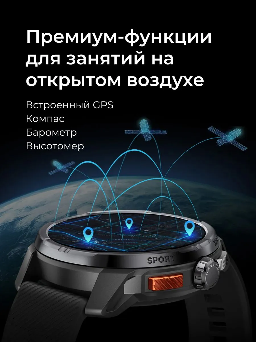 Умные смарт-часы Xiaomi Haylou Solar Ultra (Черный) AMOLED 1.6"