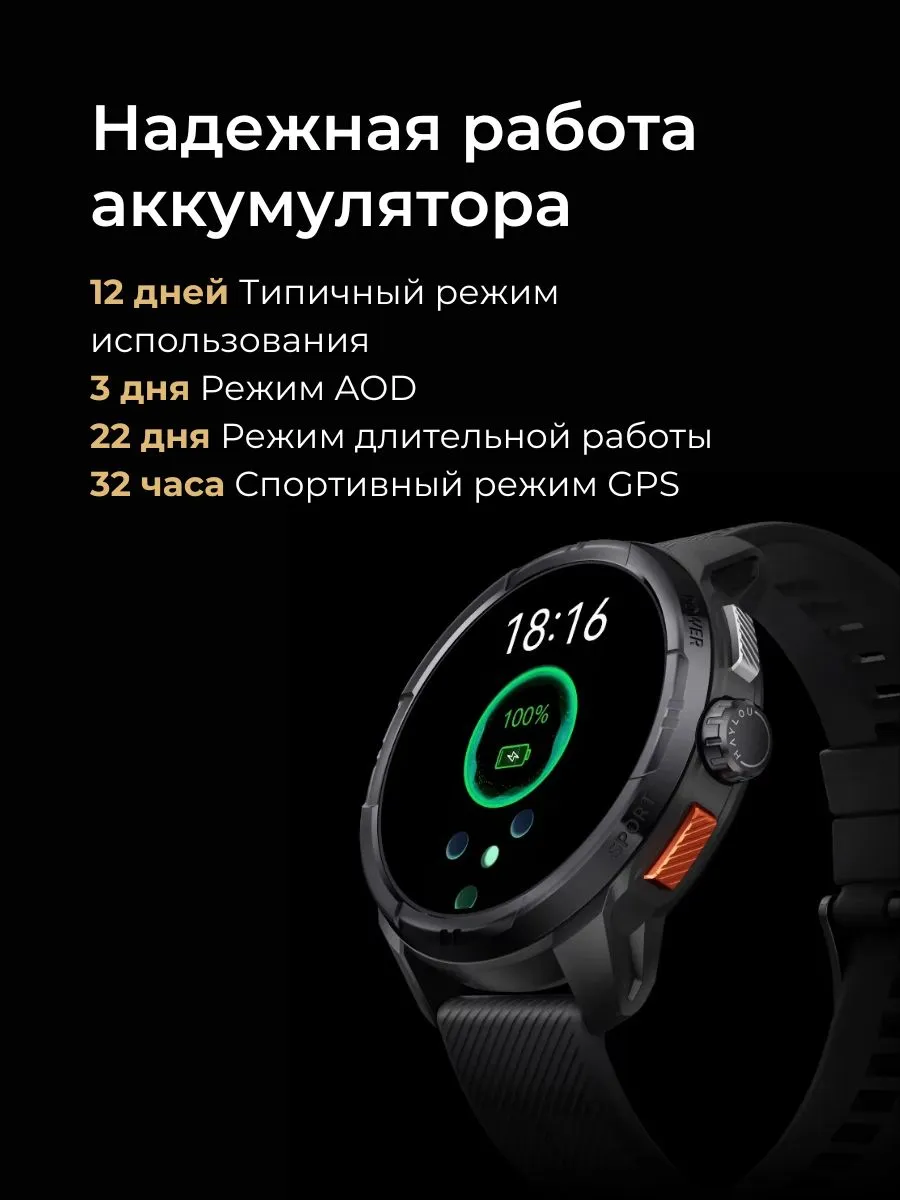 Умные смарт-часы Xiaomi Haylou Solar Ultra (Черный) AMOLED 1.6"