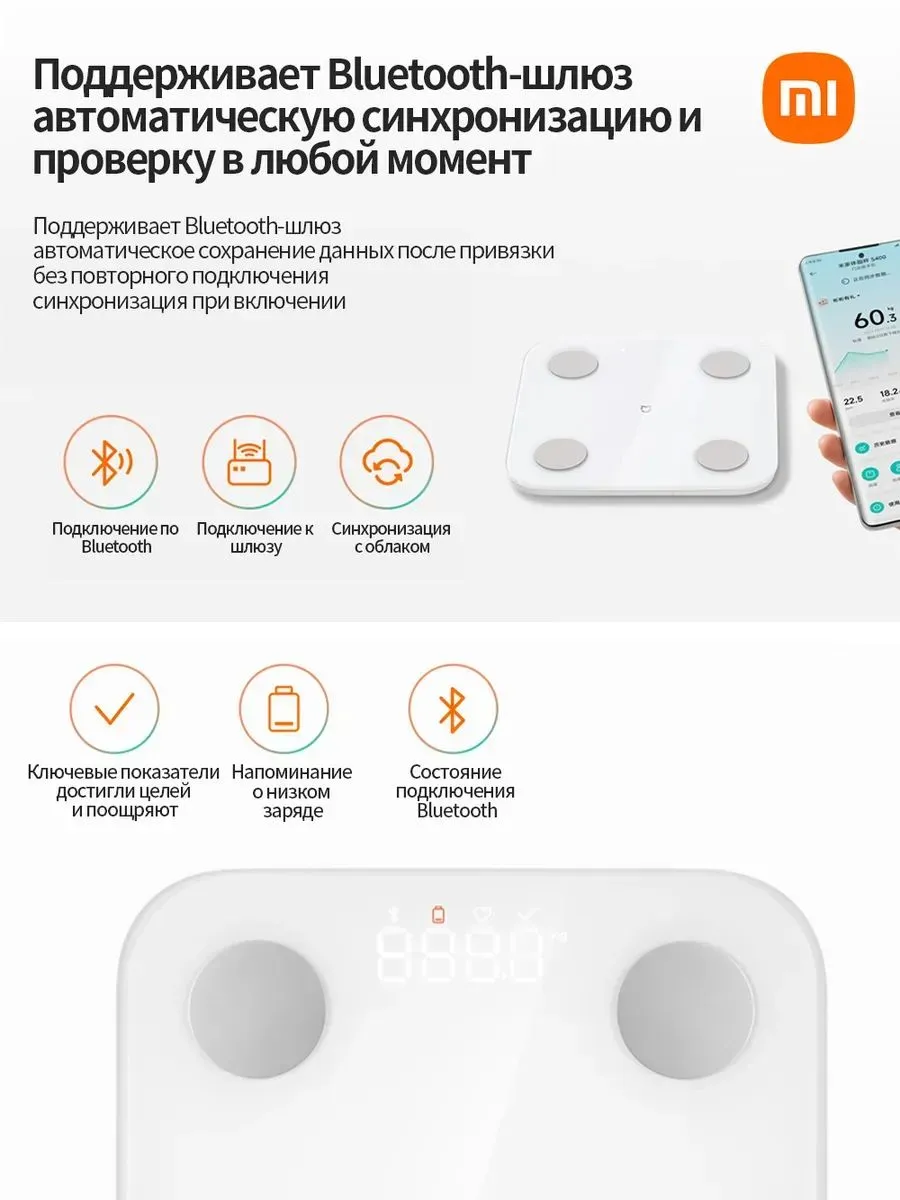Умные весы Xiaomi Mijia Smart Body Fat Scale S400 (MJTZC01YM / BHR8327CN) Голубой