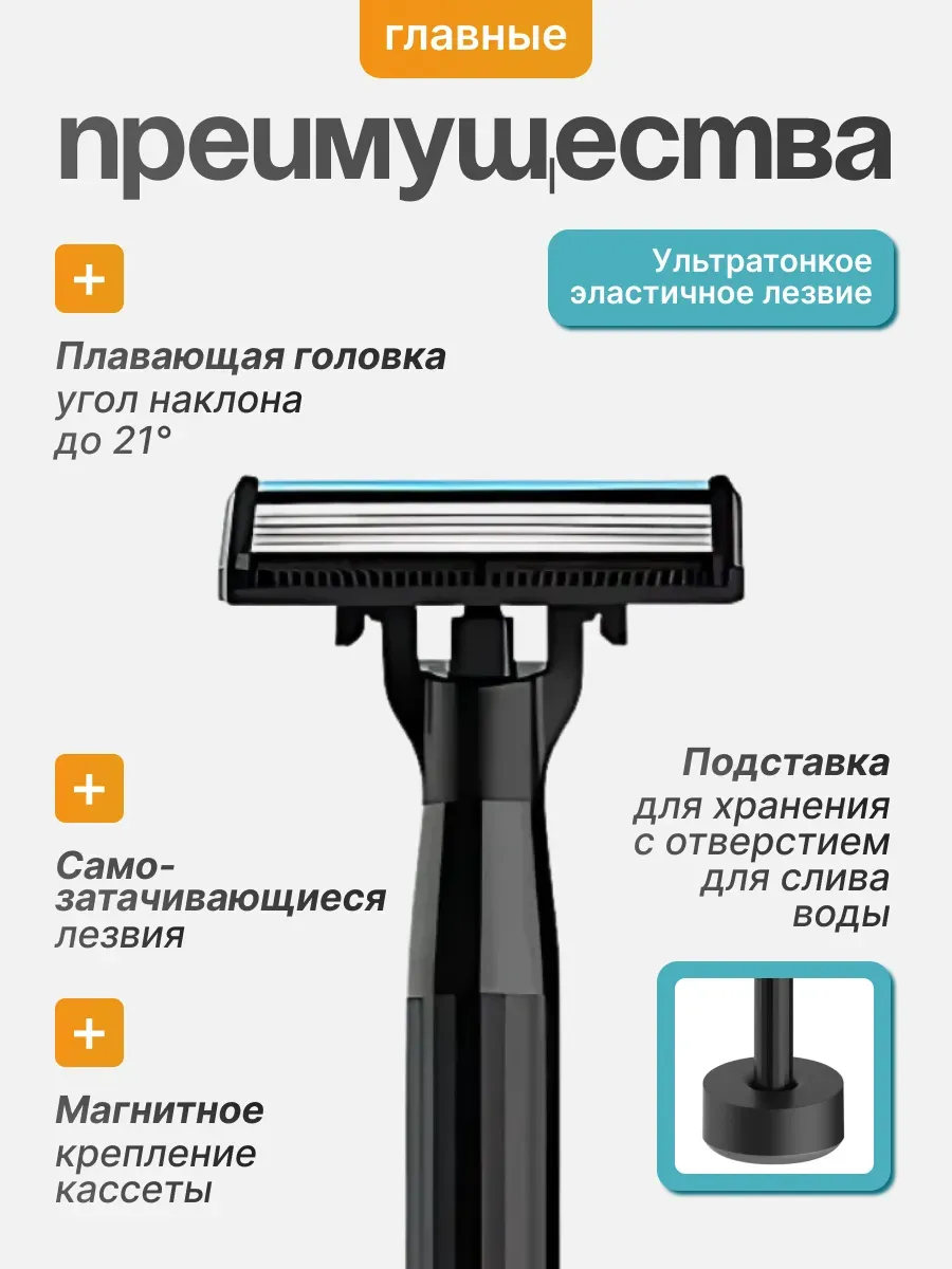 Набор для бритья Xiaomi Mijia Lemon Razor H300-6 (3 кассеты + пена)