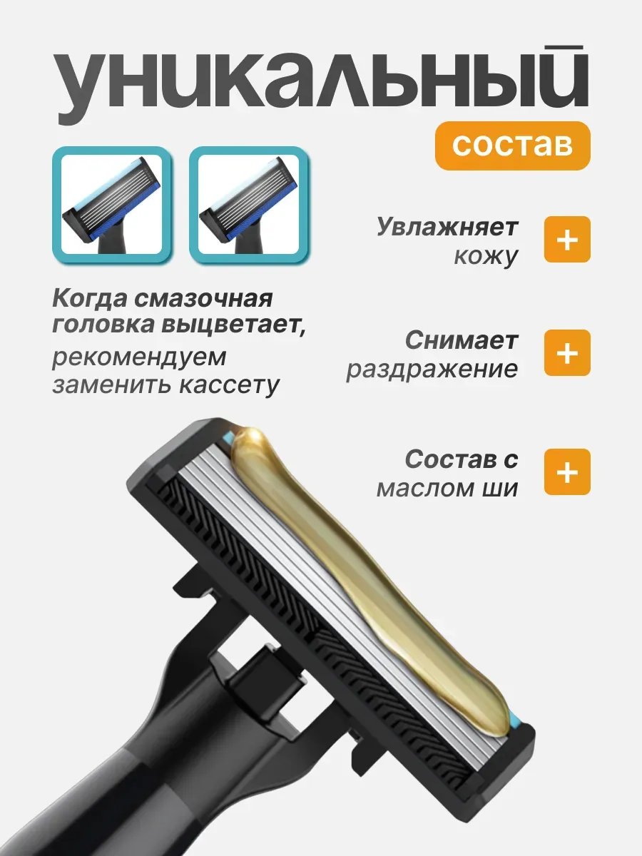 Набор для бритья Xiaomi Mijia Lemon Razor H300-6 (3 кассеты + пена)