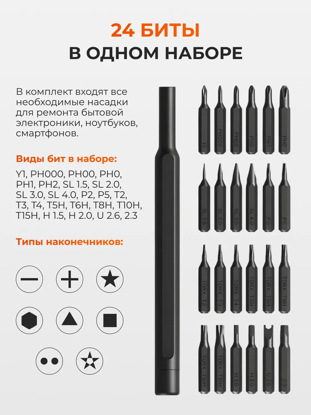 Набор точных прецизионных отверток Xiaomi Mi Precision Screwdriver Kit (MJJXLSD002QW)