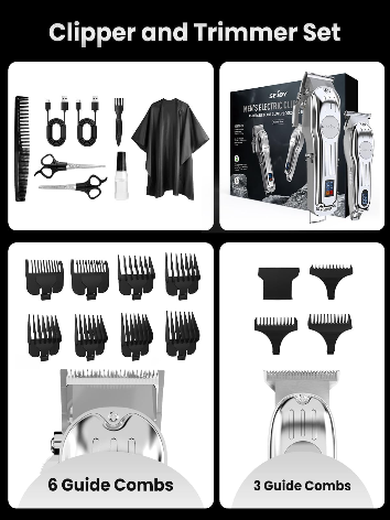 Профессиональный беспроводной набор для стрижки волос Sejoy Professional Men's Electric Clipper Set (Машинка для стрижки + Триммер)
