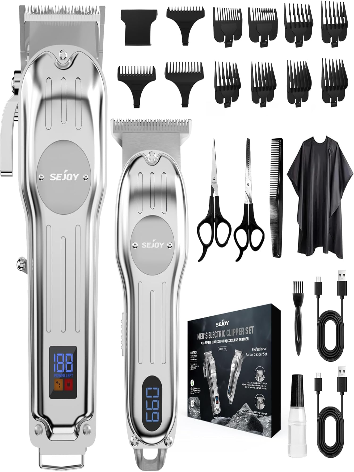 Профессиональный беспроводной набор для стрижки волос Sejoy Professional Men's Electric Clipper Set (Машинка для стрижки + Триммер)
