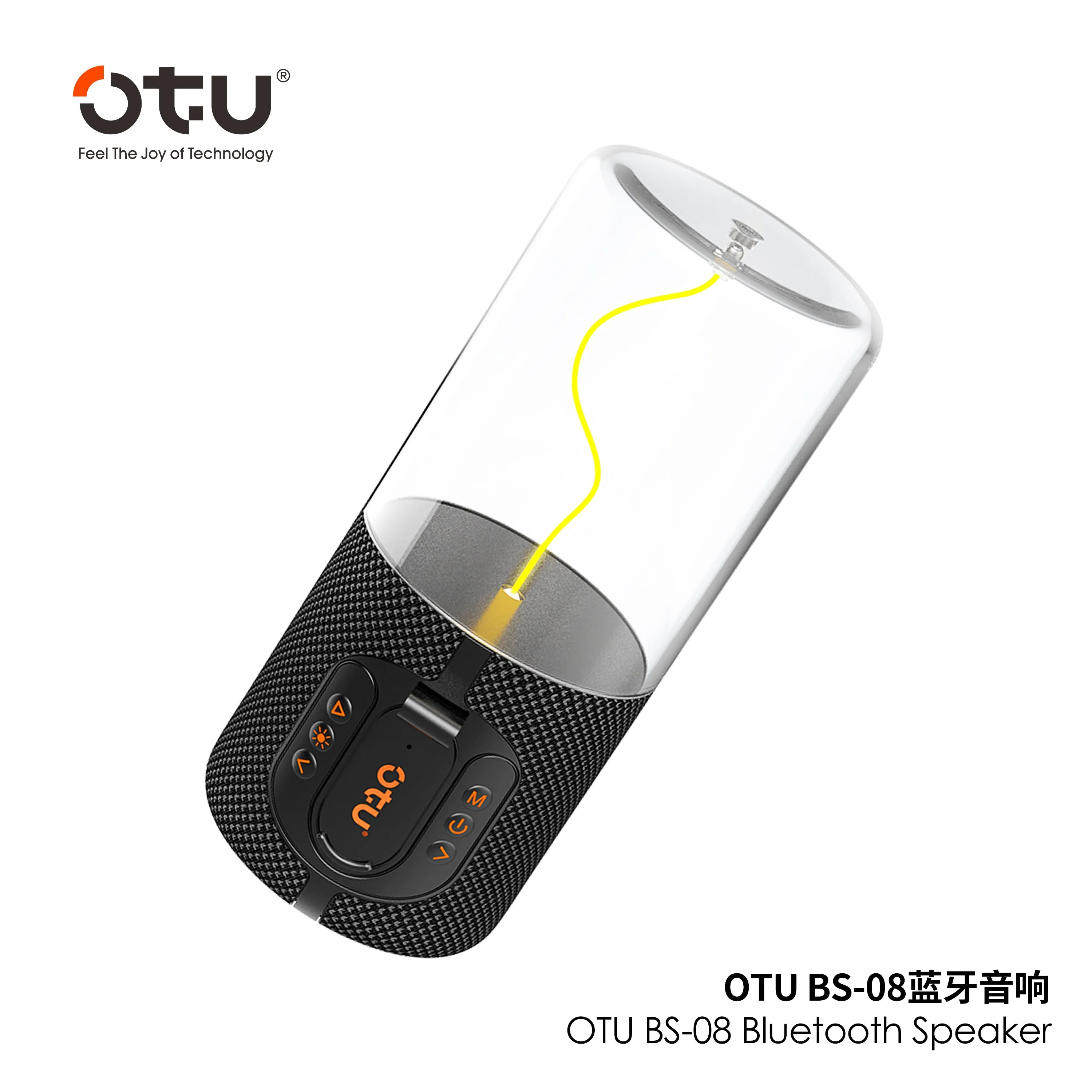 Портативная беспроводная Bluetooth колонка с RGB подсветкой OTU BS-08 (1800 mAh / 5W)