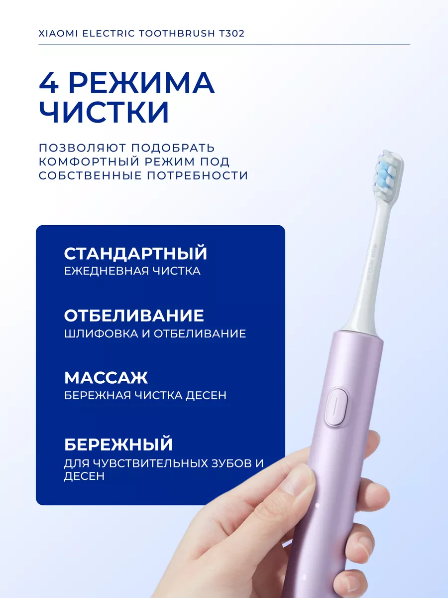 Электрическая зубная щетка Xiaomi Mijia T302 Sonic Electric Toothbrush (MES608) Фиолетовый