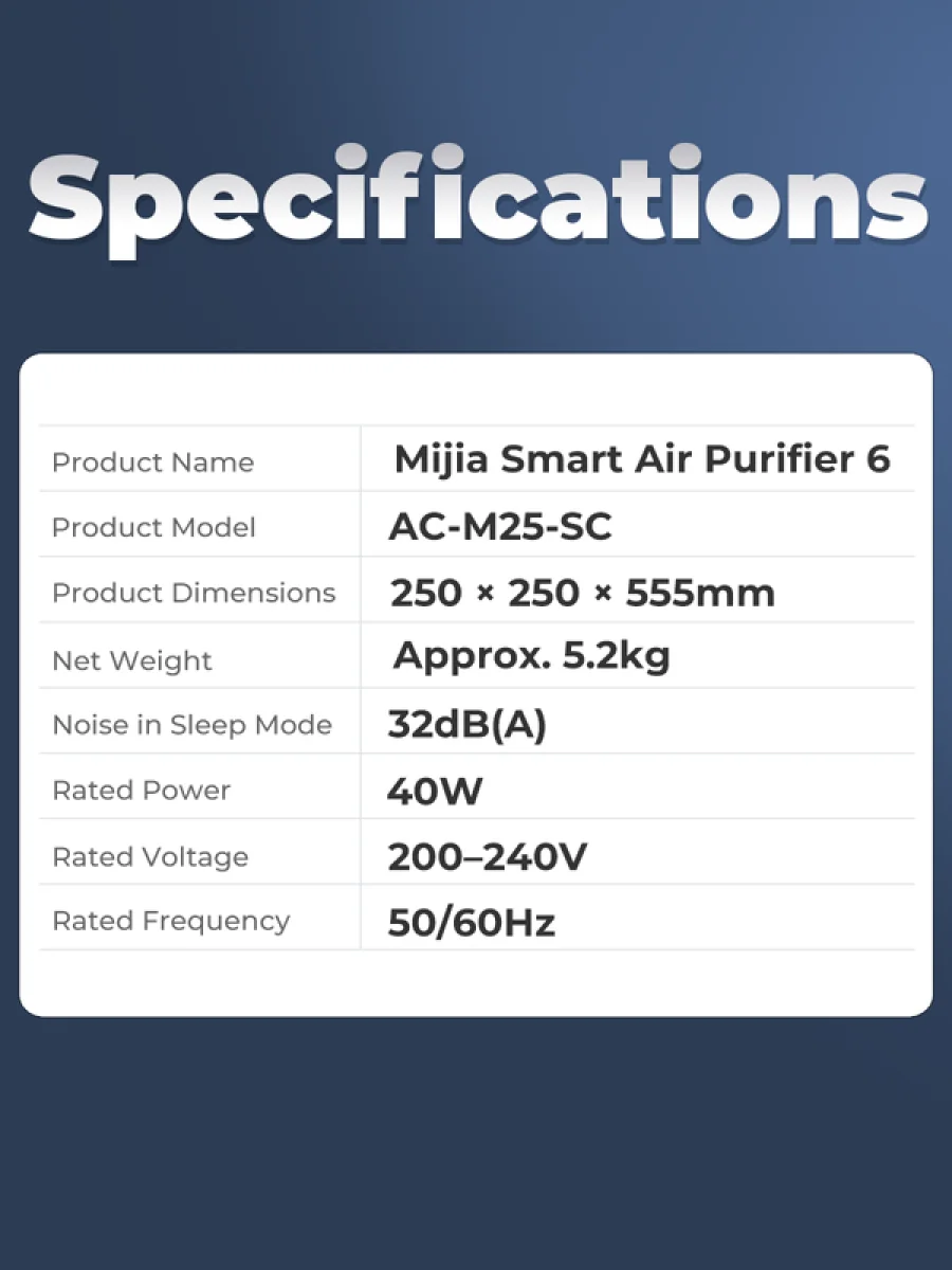 Очиститель воздуха Xiaomi Smart Air Purifier 6 - Global Version