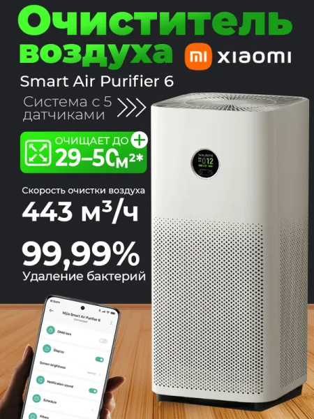Очиститель воздуха Xiaomi Smart Air Purifier 6 - Global Version