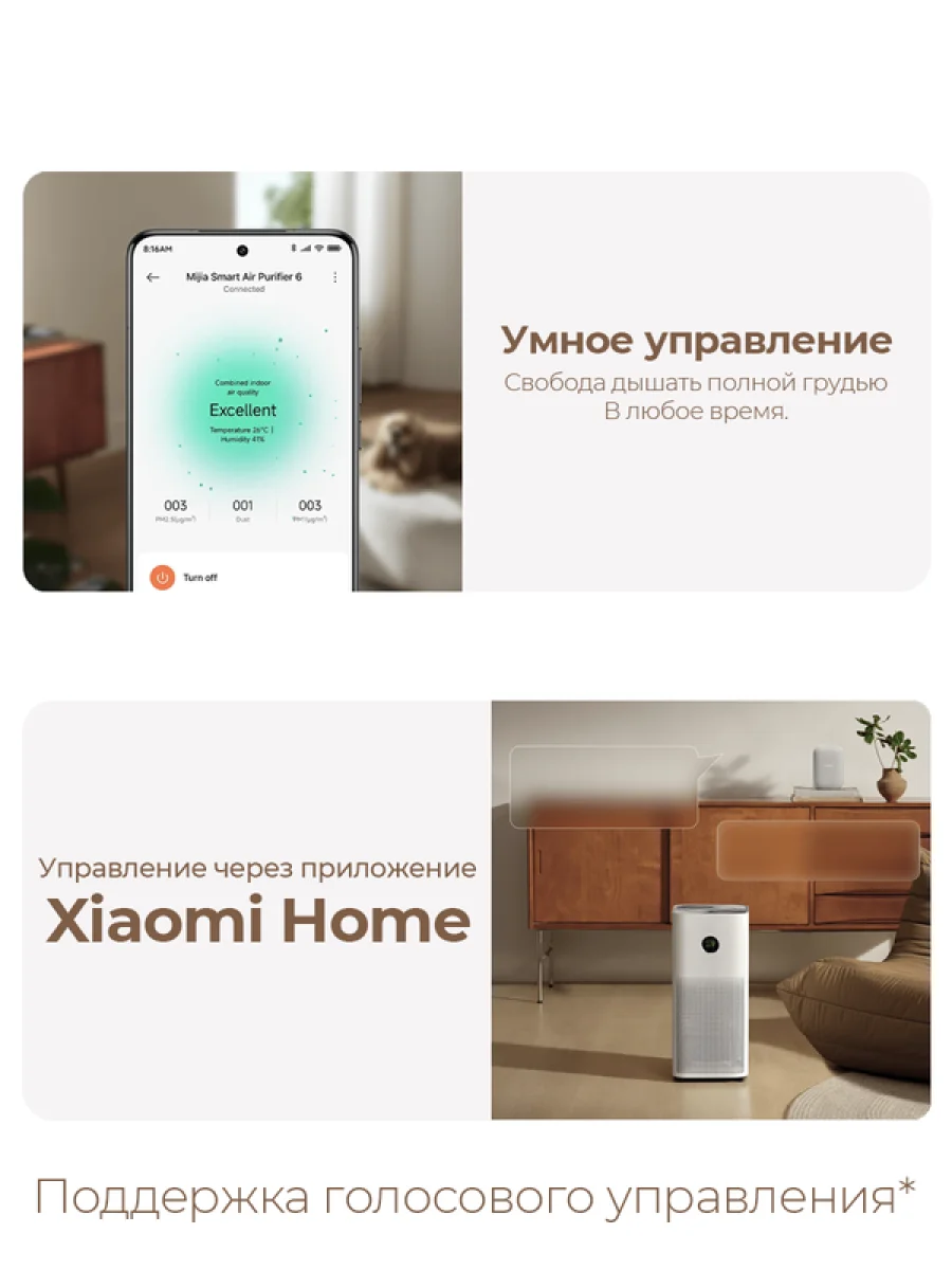 Очиститель воздуха Xiaomi Smart Air Purifier 6 - Global Version