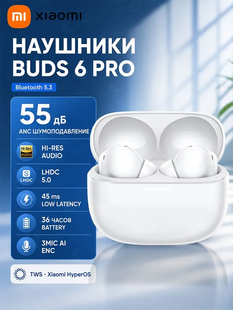 Наушники Redmi Buds 6 Pro (Белый)