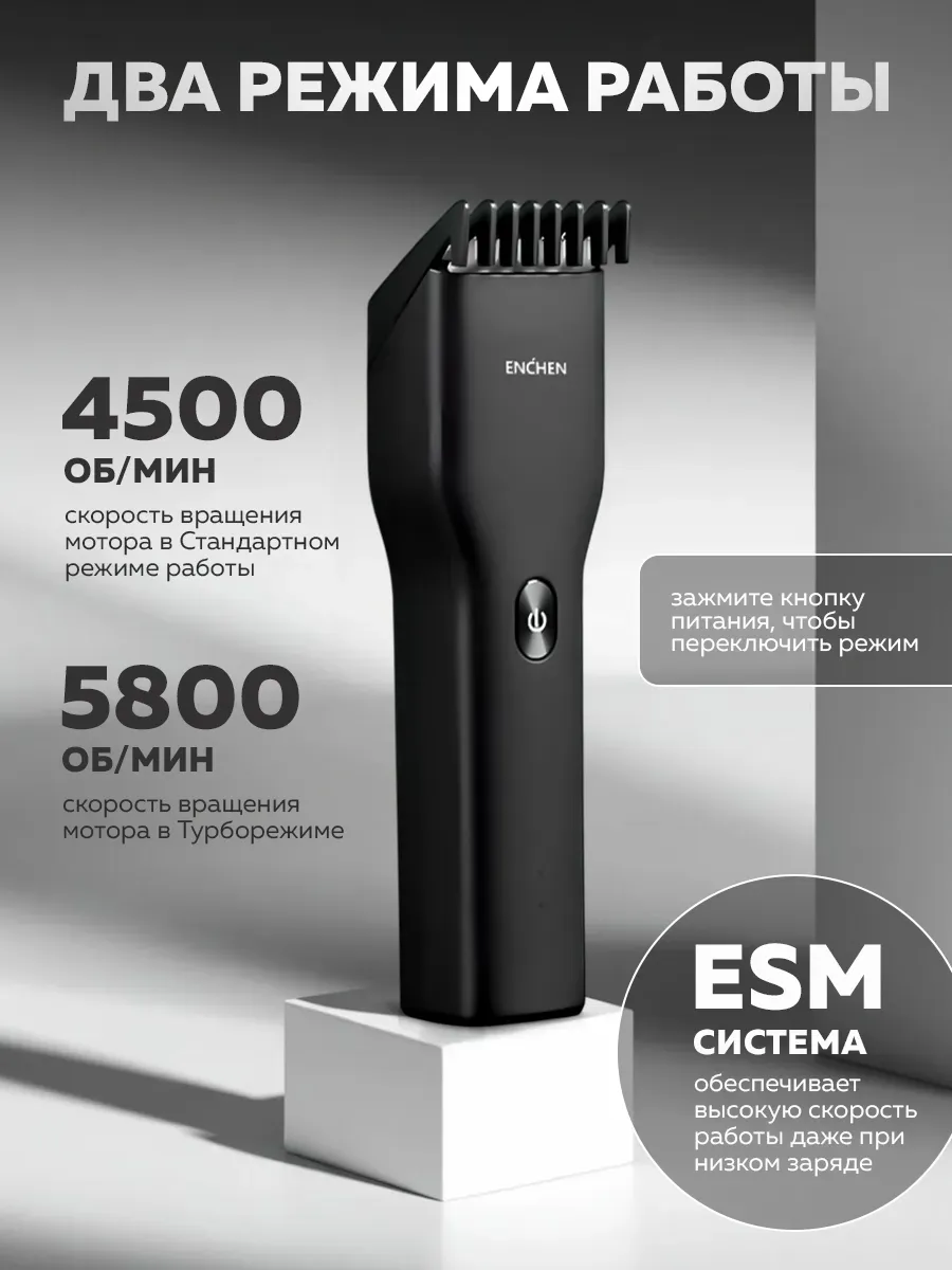 Машинка для стрижки волос Xiaomi Enchen Boost (Черный)