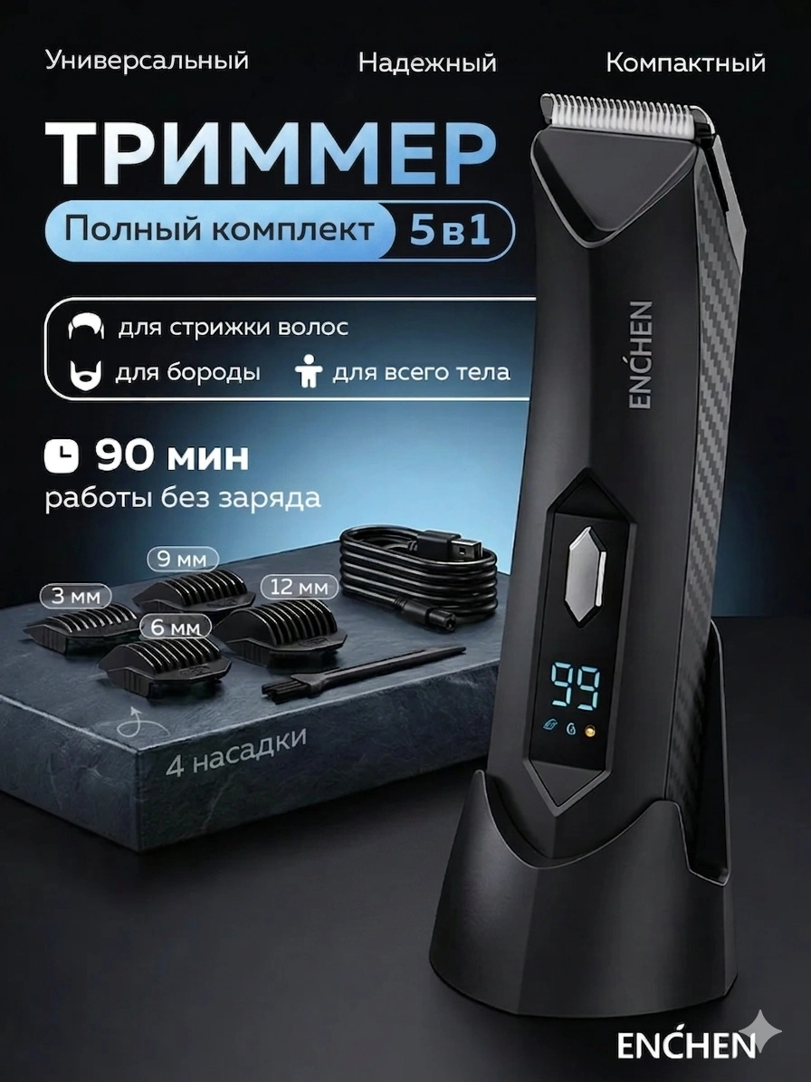 Триммер-машинка для стрижки волос Xiaomi Enchen Groin Hair Trimmer Spark 2