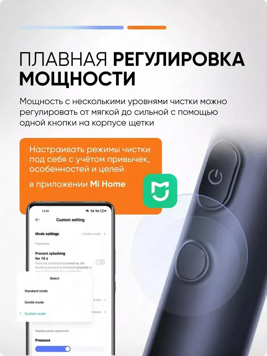 Электрическая зубная щетка Xiaomi Mijia T700 Electric Toothbrush (Тёмно-синий) CN Version