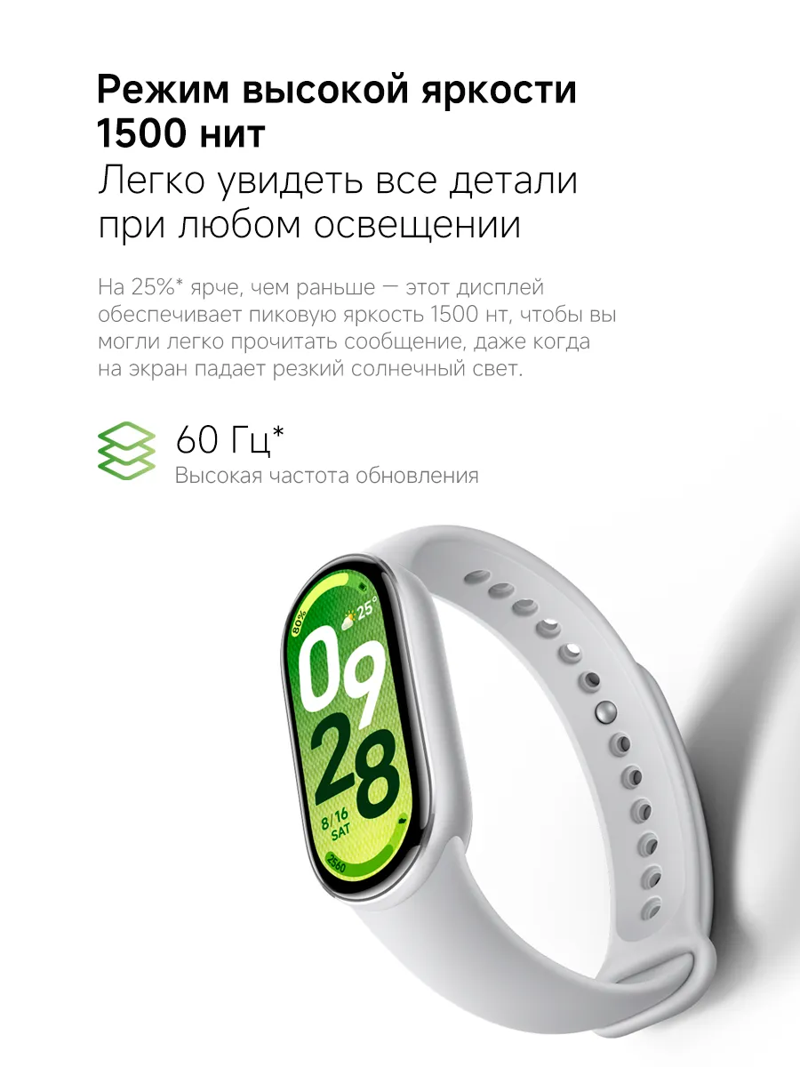 Фитнес браслет Xiaomi Mi Smart Band 10 (Серебряный) Global Version