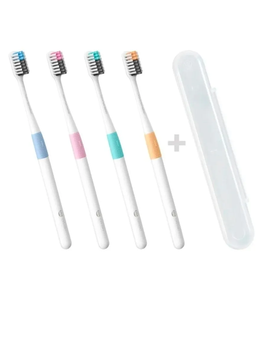 Набор зубных щеток Xiaomi Doctor Bei Bass Method Toothbrush (NUN4006RT) 4 шт + кейс