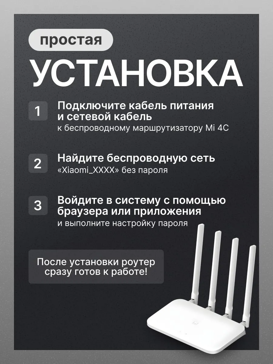 Wi-Fi роутер Xiaomi Mi Router 4C (China Version)