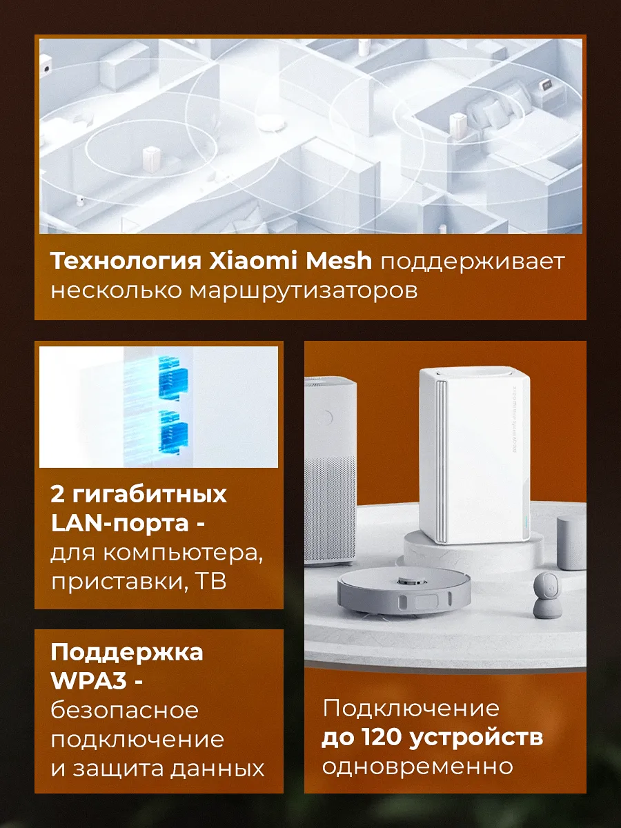 Wi-Fi роутер Xiaomi Mesh System AC1200 2-pack (RD13) DVB4457GL